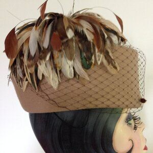 Deborah of New York Feathered Ladies Hat Vintage  1990's  ERA